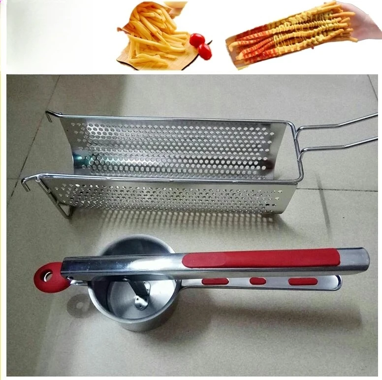 

Taiwan Popular Snack Super Long Fries Chip Maker Dispenser Long Potato Forming Machine Fries Presser Machine Long potato machine