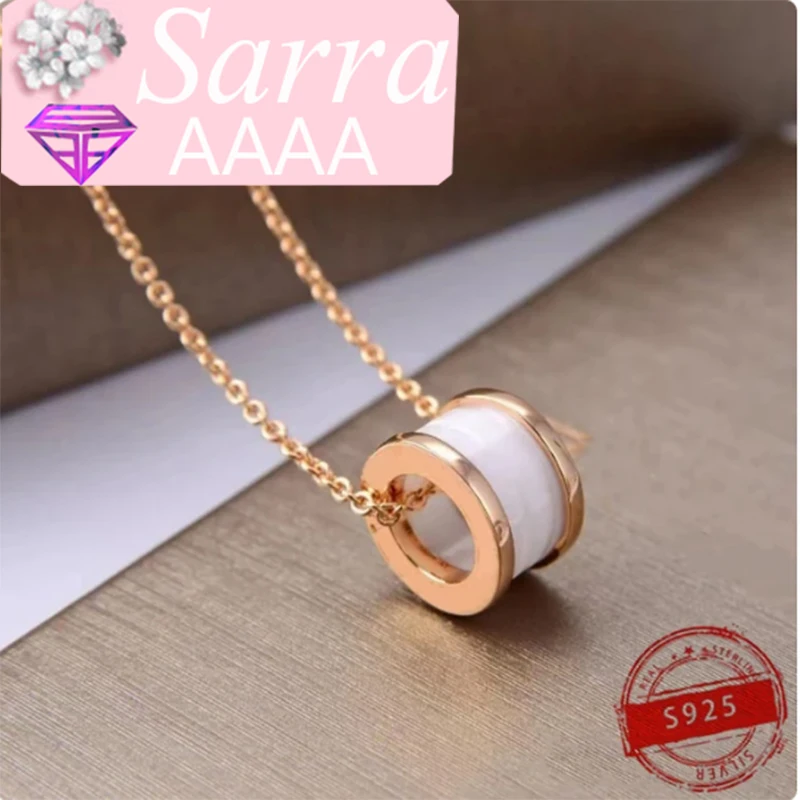 S925 Silver European and American trend style 1:1 rose gold springs necklace simple fashion luxury jewelry necklace for women