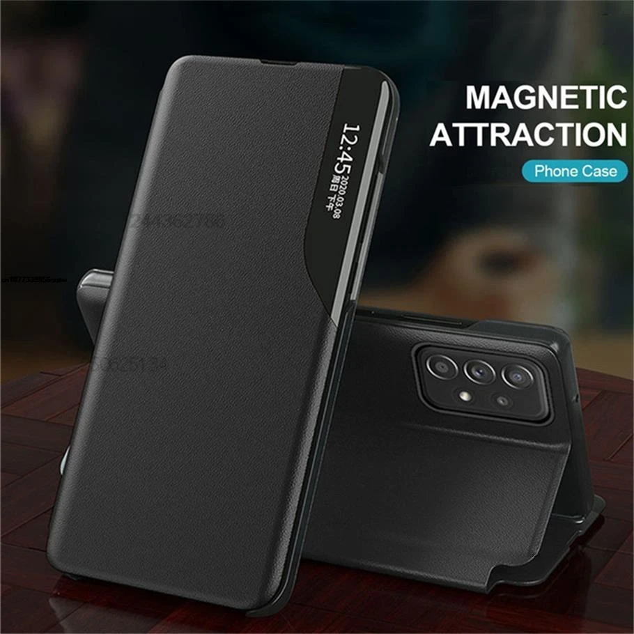 Smart Side View Leather Flip Phone Case For Samsung GalaxyA53 Galaxy A53 A 53 5G SM-A536B/DS 6.52 Magnetic Stand Book Cover 53A