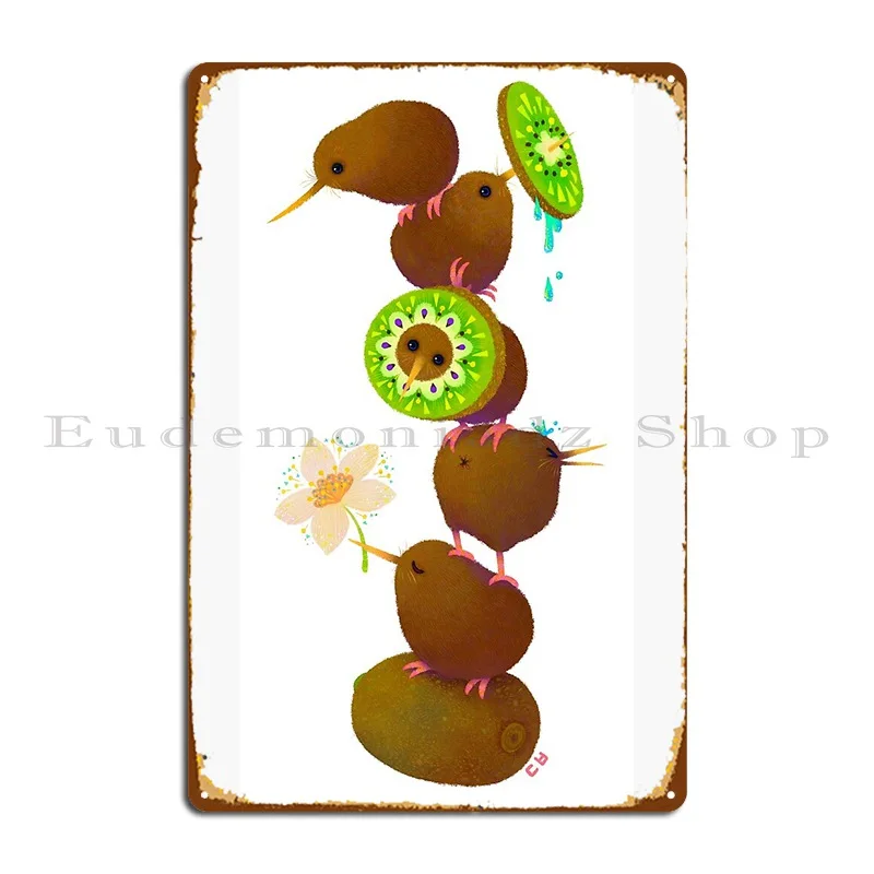 الكيوي لوحة معدنية ملصق حانة مضحك حانة جدارية سينما طباعة تين تسجيل ملصق