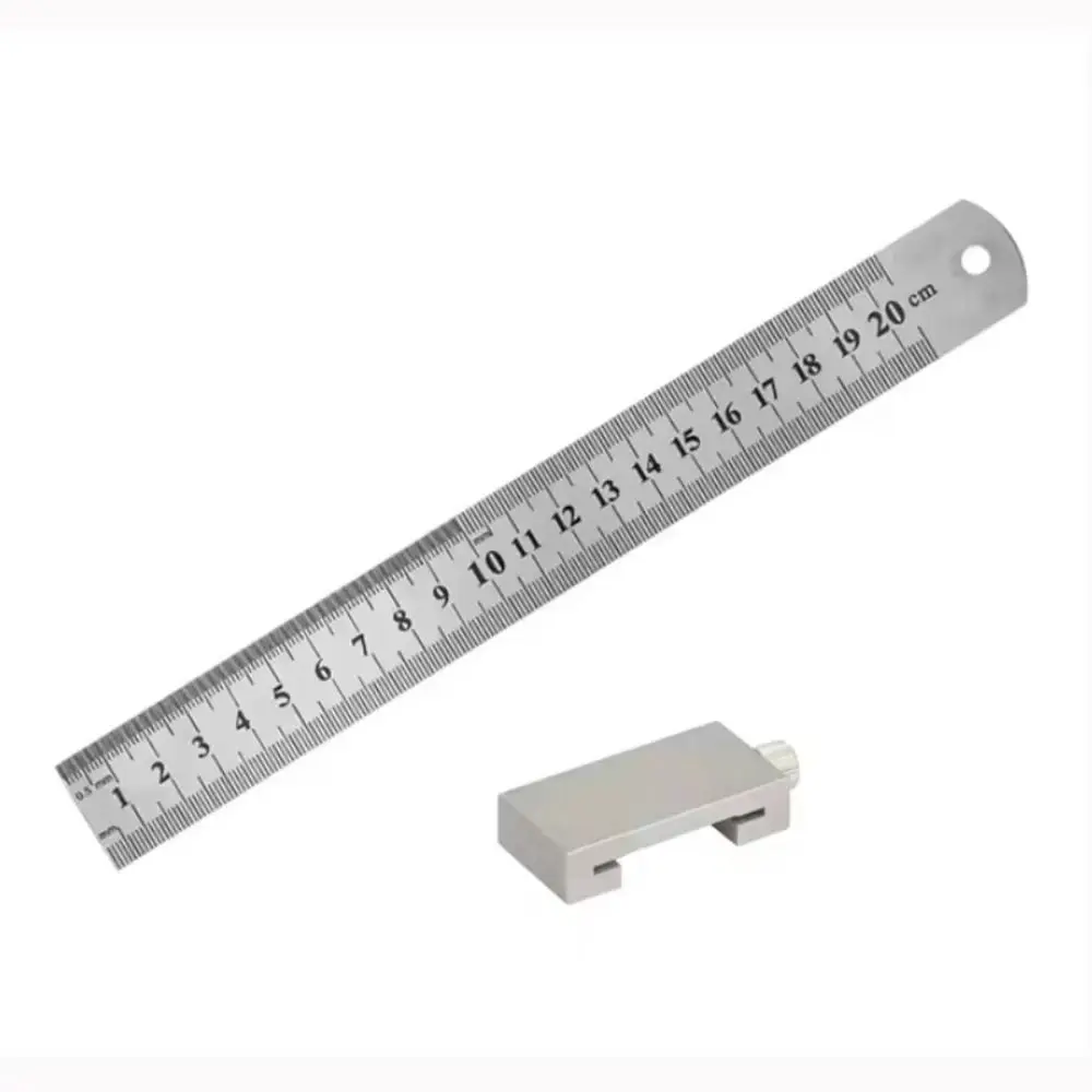 Metal Carpenter Woodworking Steel Ruler Corrosion Resistant Heavy Duty Straight Ruler Gauge Clear Scale Precise Ruler Block