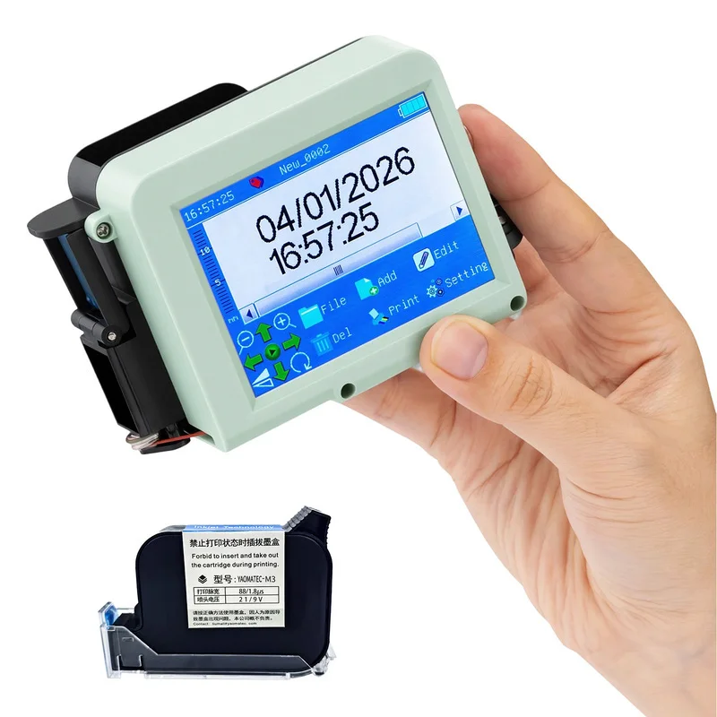 

YAOMATEC 12.7mm mini portable printer QR Bar Batch Code Date Logo Expiry Label Portable Handheld Jet Thermal Inkjet Printer