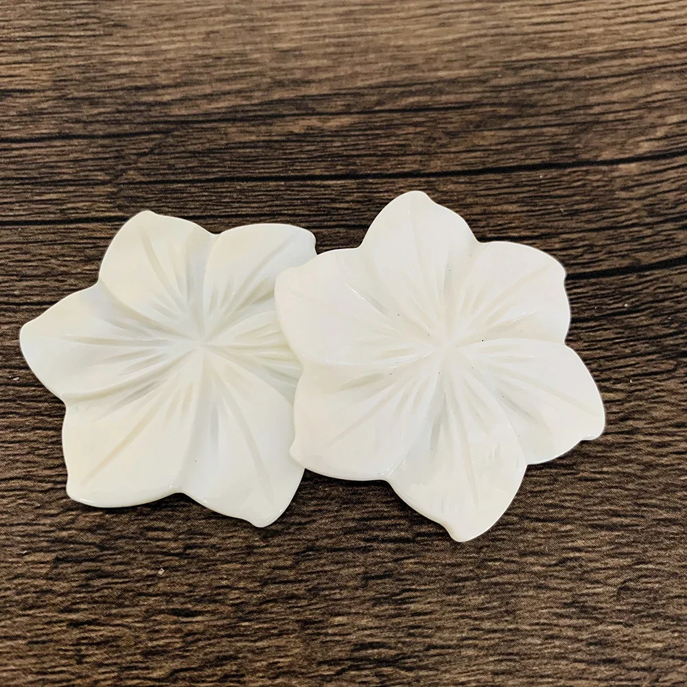2pcs White Flower Shell Charm Mother of Pearl Delicate Loose Beads DIY Woman Earrings Hairpin Brooch Jewelry Making Accessories view 6