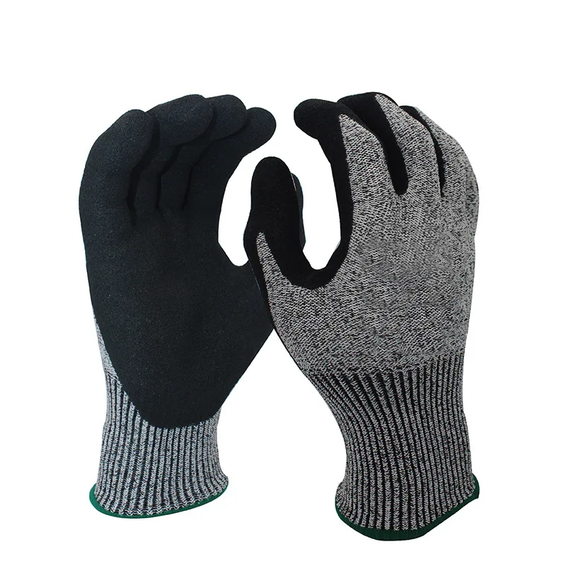 Nitrile matte 5-level cut- , wear- and slip-resistant mechanical gloves