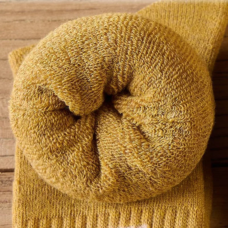 5 أزواج من الجوارب الصوفية السميكة المريحة للنساء-الخريف والشتاء، جوارب أنبوبية كلاسيكية بلون سادة-دافئة، ناعمة للطقس البارد