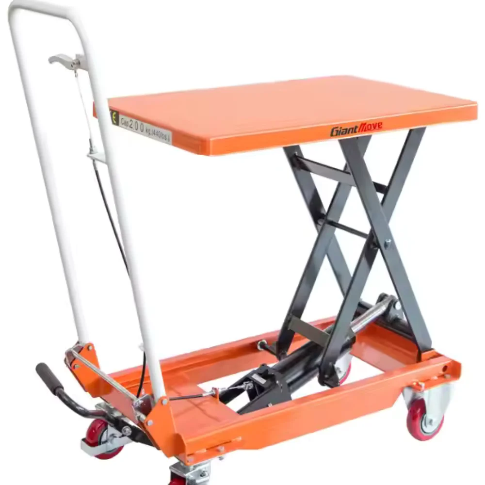 Customizable 250kg Low Price Man-power Platform Manual Hydraulic Table Lifter Lift Table Movable Hydraulic Lift Table Cart