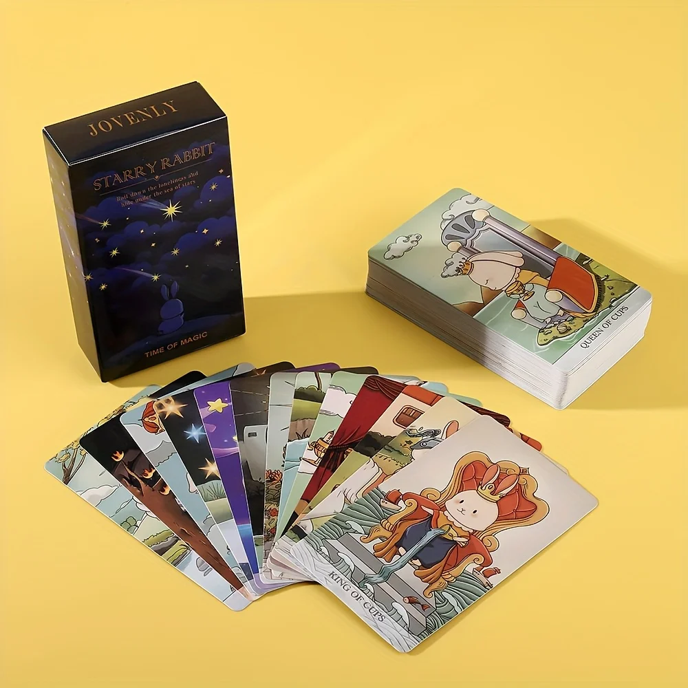 

Карточная игра Таро «Звездный кролик», карты «Милые маленькие кролики «Волшебный момент», прочная бумага, семейные развлечения, карточные игры для 2-6 игроков