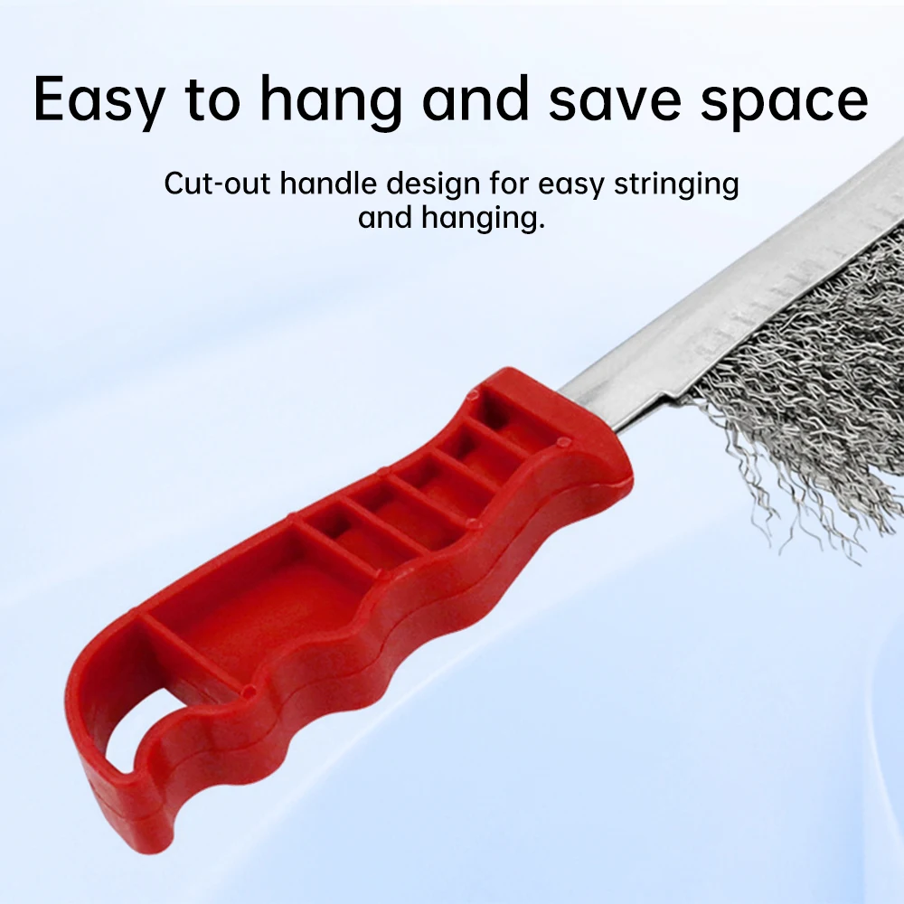 1 Pcs Multi-function Tool Wire Brush Copper Plated Stainless Steel Brush Long Handle Kitchen Grill Special Plate Rust Removal