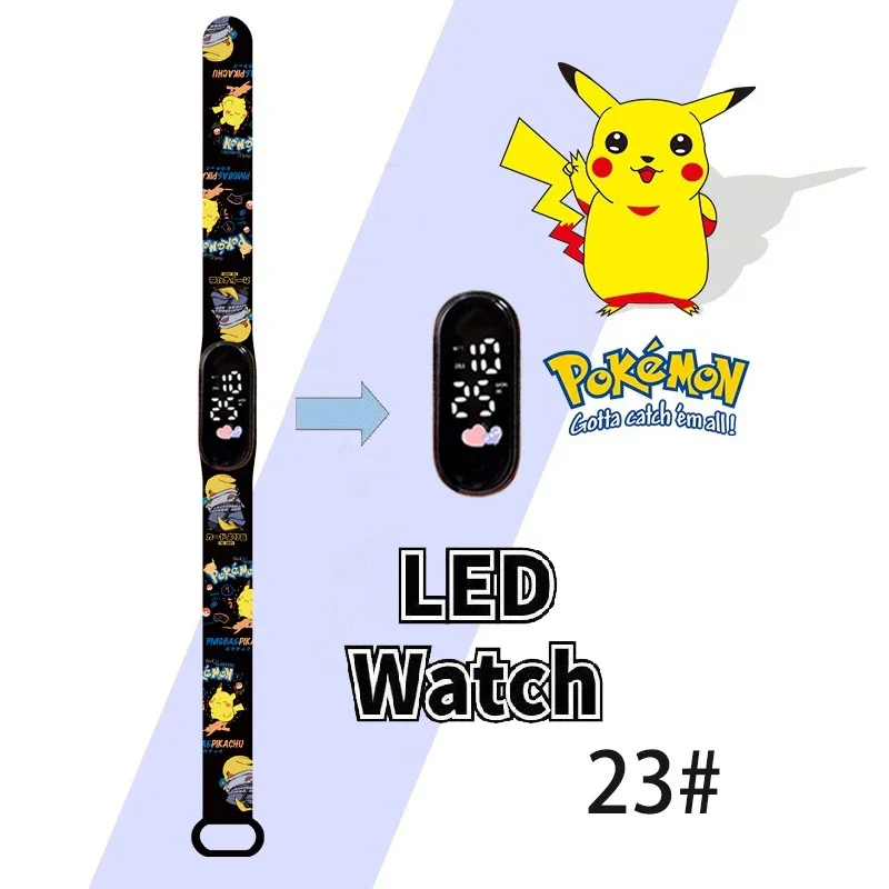 Pokémon Digital Watch for Kids, Silicone LED Watch, Puzzle Toys, Presentes para Crianças, Anime, Pikachu, Squirtle, Eevee, Charizard, Estudante, Novo