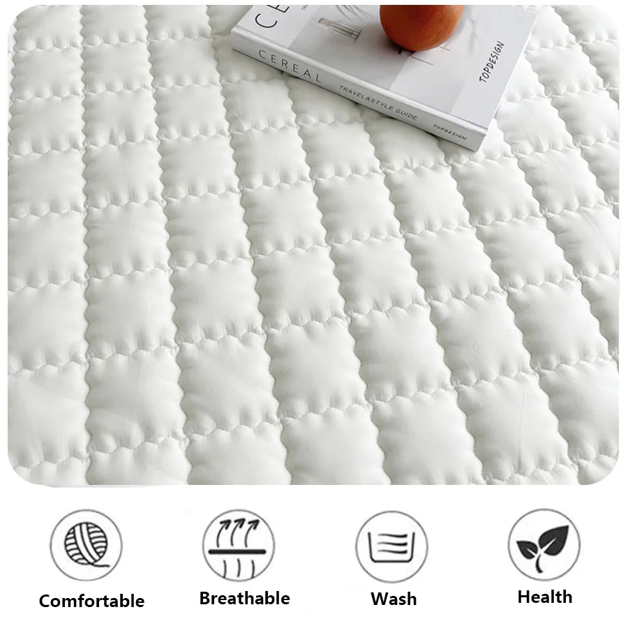 100% Waterproof Mattress Cover, Antibacterial Mattress Cover Single Sheet Multiple Sizes Soft Breathable Bed Cap (No Pillowcase)