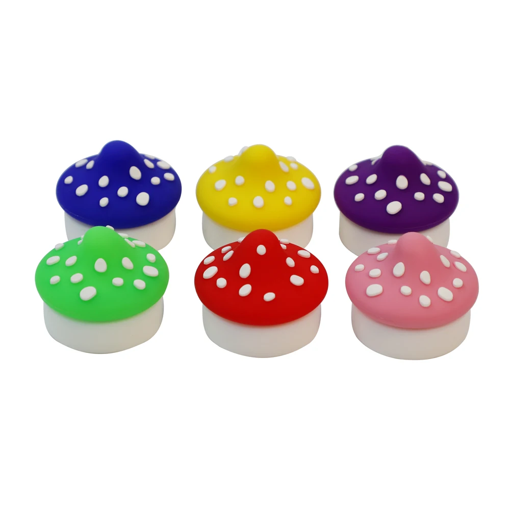 10 PCS 5ml Hallucinogenic Mushroom Design Silicone Container Makeup Cream Case with Lid NonStick Slicks Home Accessories
