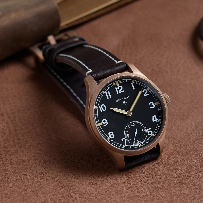 Baltany Bronze Dirty Dozen Watch B2058 Seagull ST3620 Manual Winding Movement 50M Waterproof WW2 Military Retro Man Watch