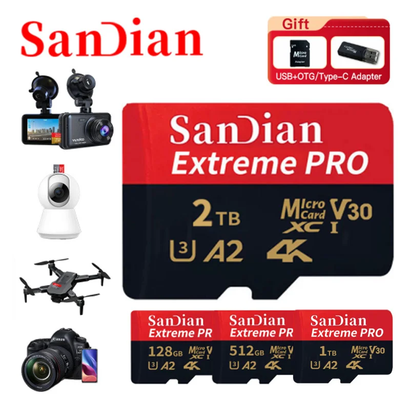 

100% Original 1TB memory cards 128GB 256GB High speed minisd 512gb class 10 mini sd card Micro TF/SD card for smartphone/Camera