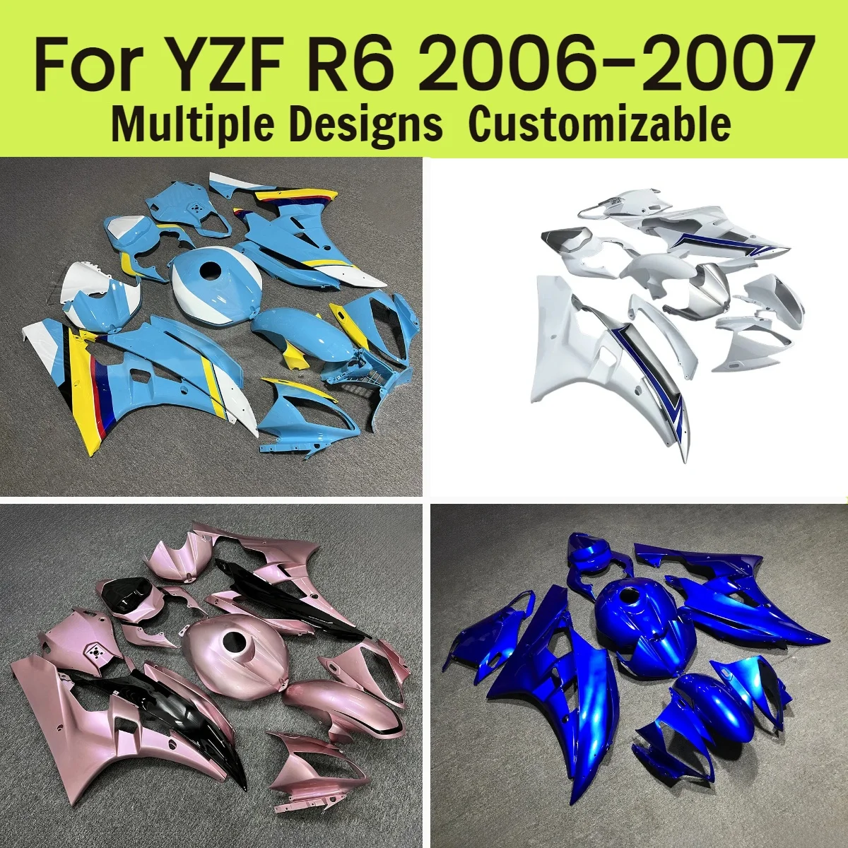 

For YAMAHA YZFR6 2006 2007 Fairings Motorcycle Plastic Body Pars YZF R6 06 07 ABS Injection Fairing Kit Fit