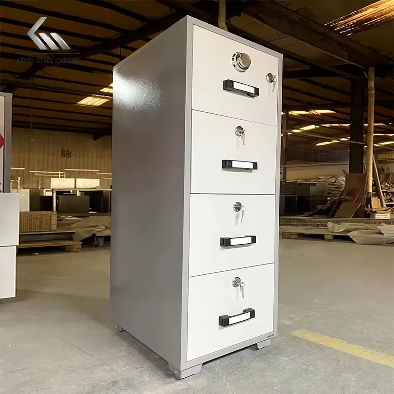 Fireproof Safe 4 Drawer Metal Office Cabinet Steel File Storage Fire Resistant Security Box for Home Business Document