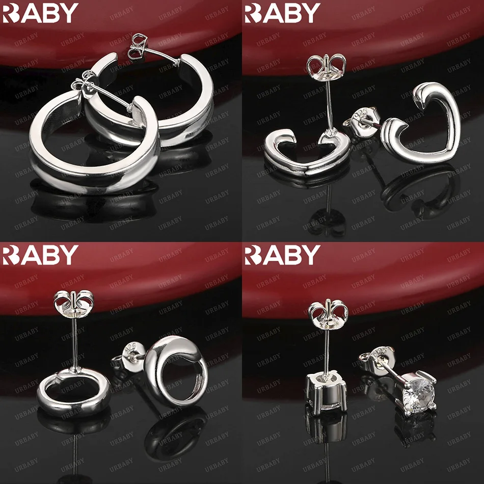 

URBABY 925 Sterling Silver Earrings Stud Earrings For Women Anniversary Gift Popular Wild Fashion Romantic Jewelry