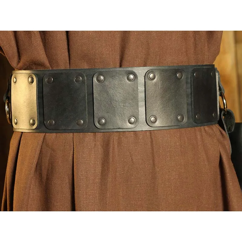 القرون الوسطى Steampunk عصر النهضة واسعة حزام مشد الرجال الجلود فارس القراصنة المحارب حزام القرون الوسطى حزام تأثيري حلي الدعامة #5