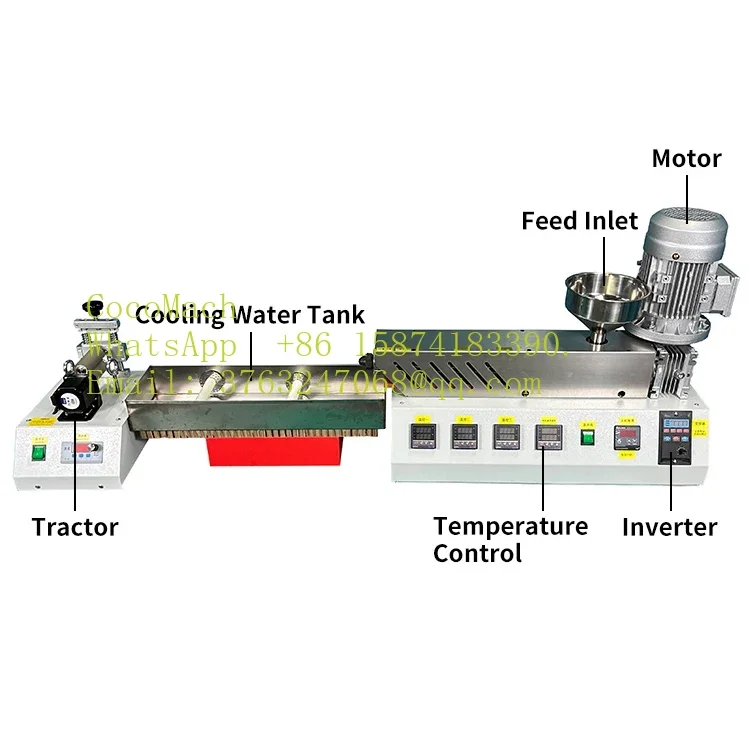 IMBO Small Single Screw Plastic Extruder Laboratory Specific with Cold Water Tank Cooling for PE PP Pipe