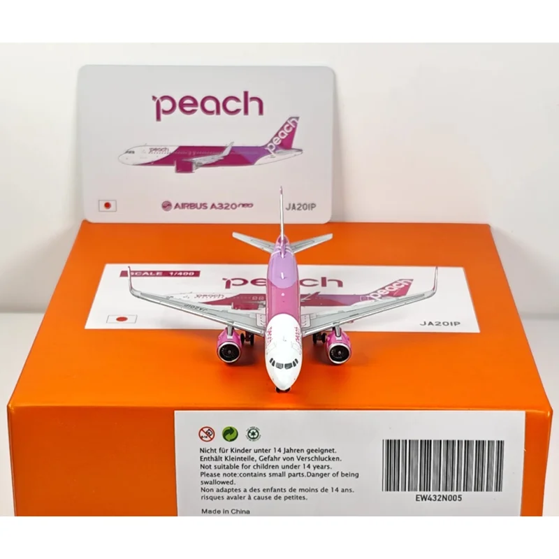 

JC Wings Diecast 1/400 Scale A320neo Peach Aviation EW432N006 Alloy Aircraft Model Toy Collectible Ornament Decoration