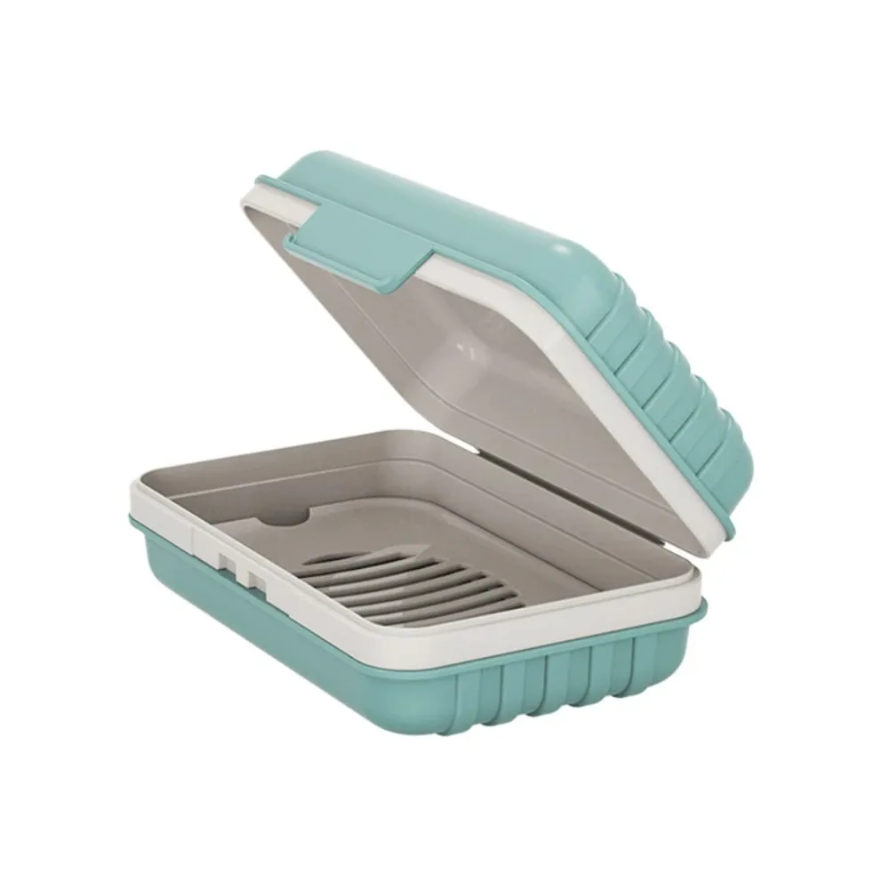 1pc saboneteira de plástico com tampa viagem suporte de sabão do banheiro caixa de sabão compacta mantém seco armazenamento higiênico para acessórios do banheiro