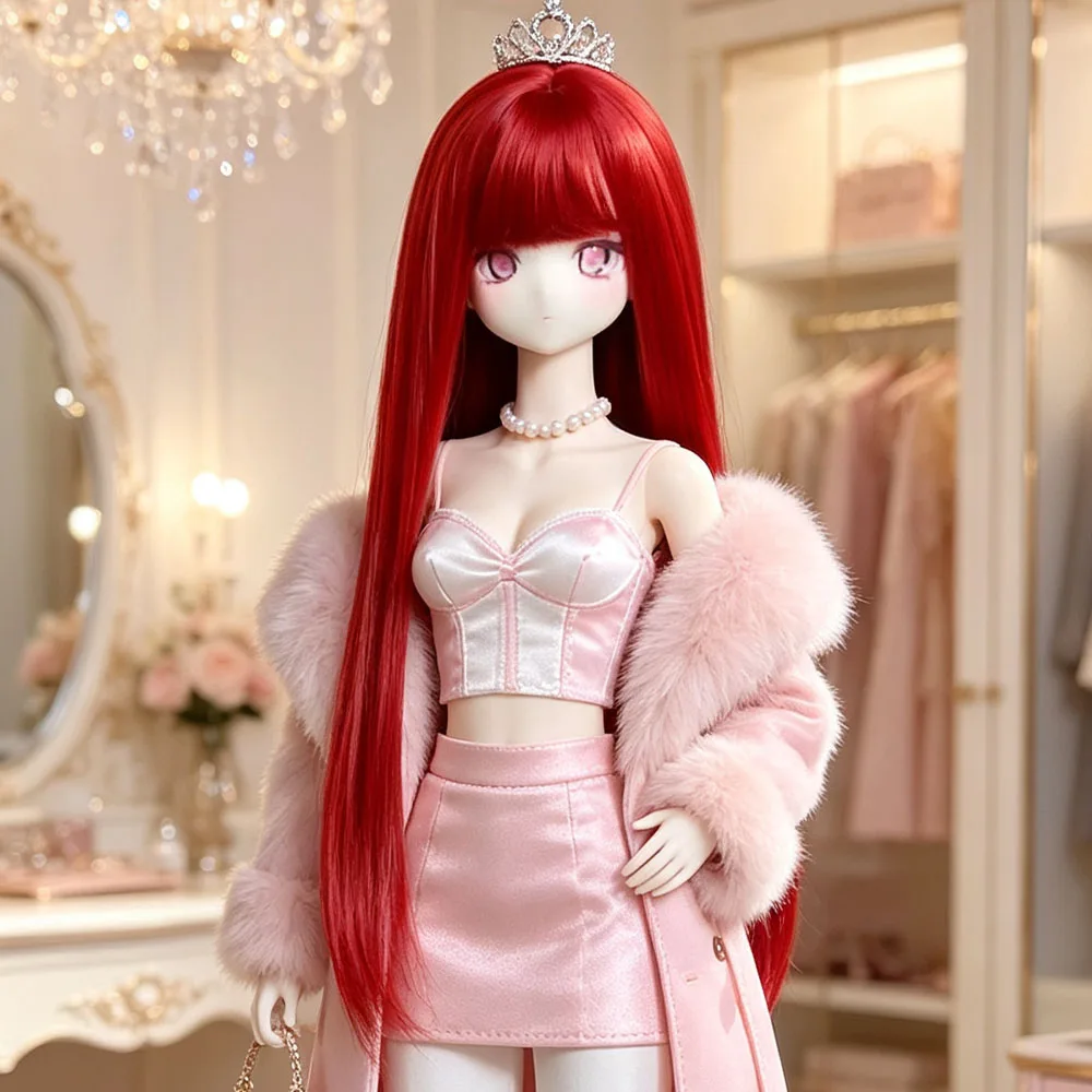 New High Temperature Silk Wig 1/3 1/6 Bhd Doll Multi Color Wig Anime Fashion Style Wig Dress Up Bhd Doll Wig Accessories No Doll