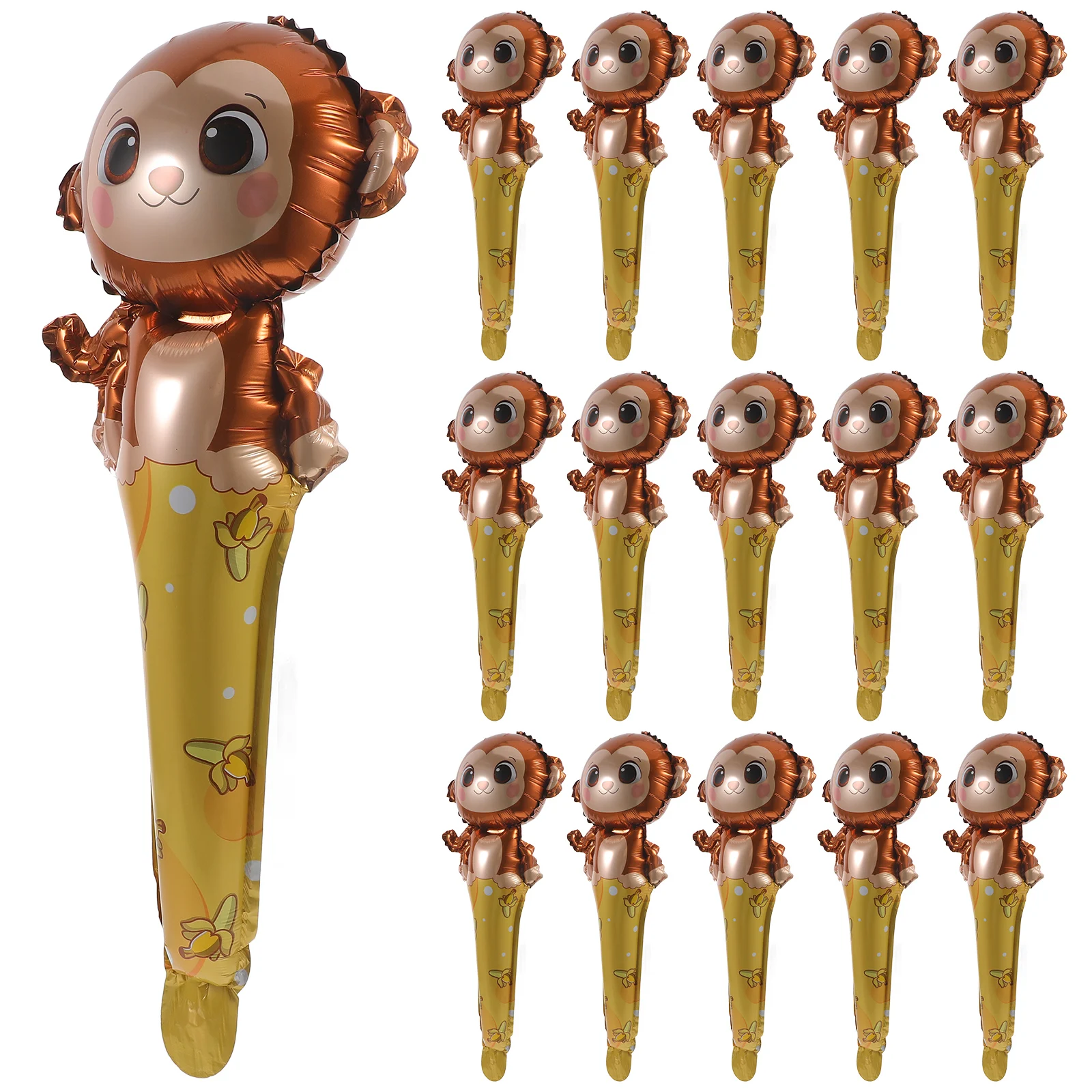 

50pcs Balloon Aluminum Foil Cheer Sticks Animal Party Decorations Cheerleading Stick Inflatable Bright Photo Props