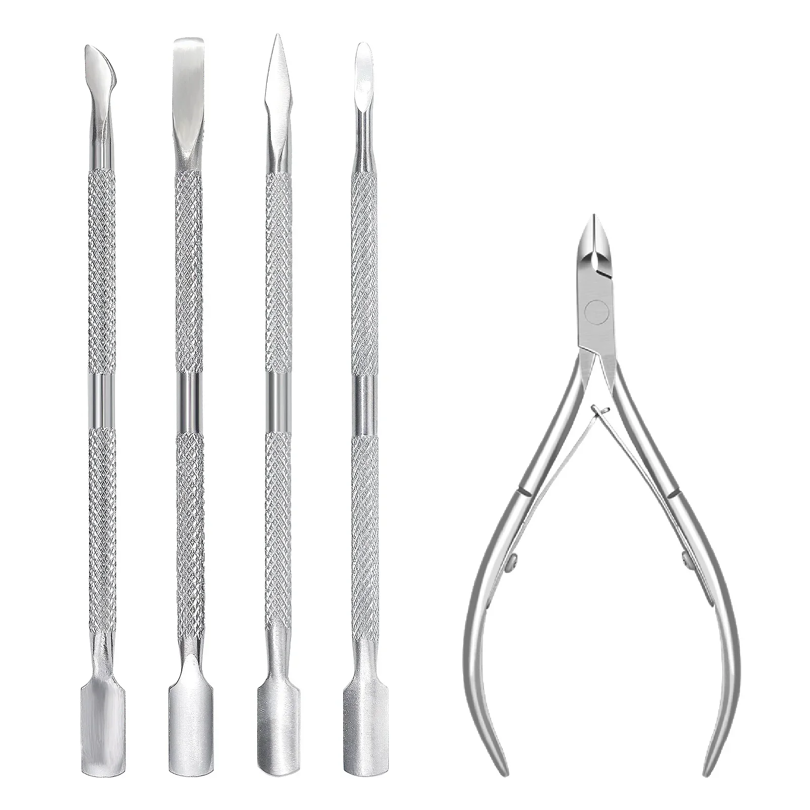 

4/5 Pcs Professional Stainless Steel Nail Cutter Scissor Nippers Multi Function Cuticle Pusher Remover Nail Art Care Tools Kits