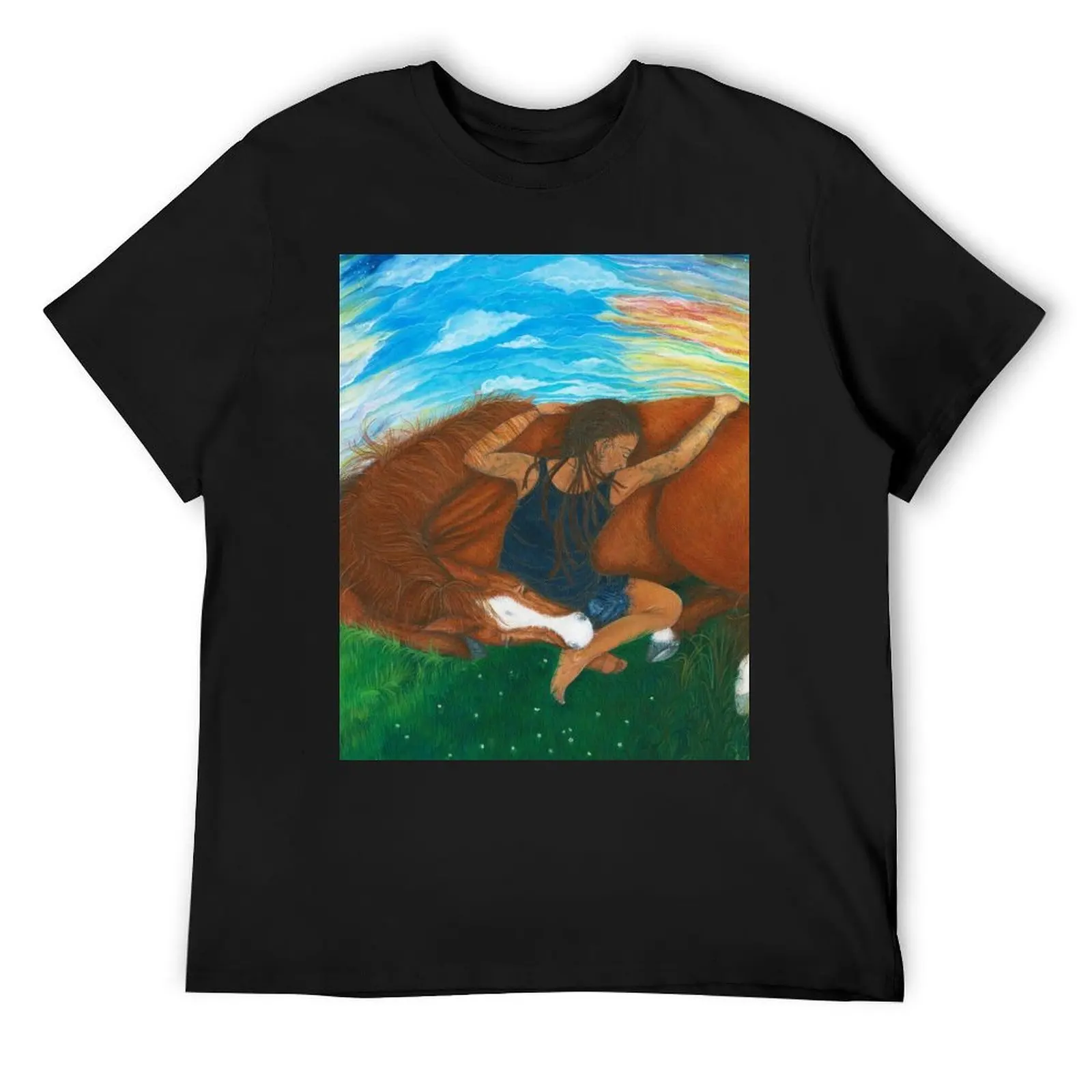 

Stay, Ochre Pony T-Shirt affliction shirts cotton graphic tees Funny t-shirt mens workout shirts