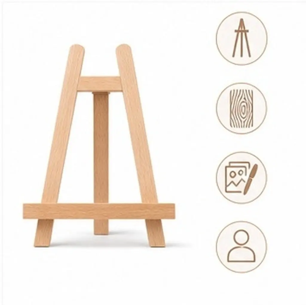 Mini Wood Display Easel Portable Tabletop Tripod Stand Artist A-Frame Easel Holder for Paintings Photos Artwork