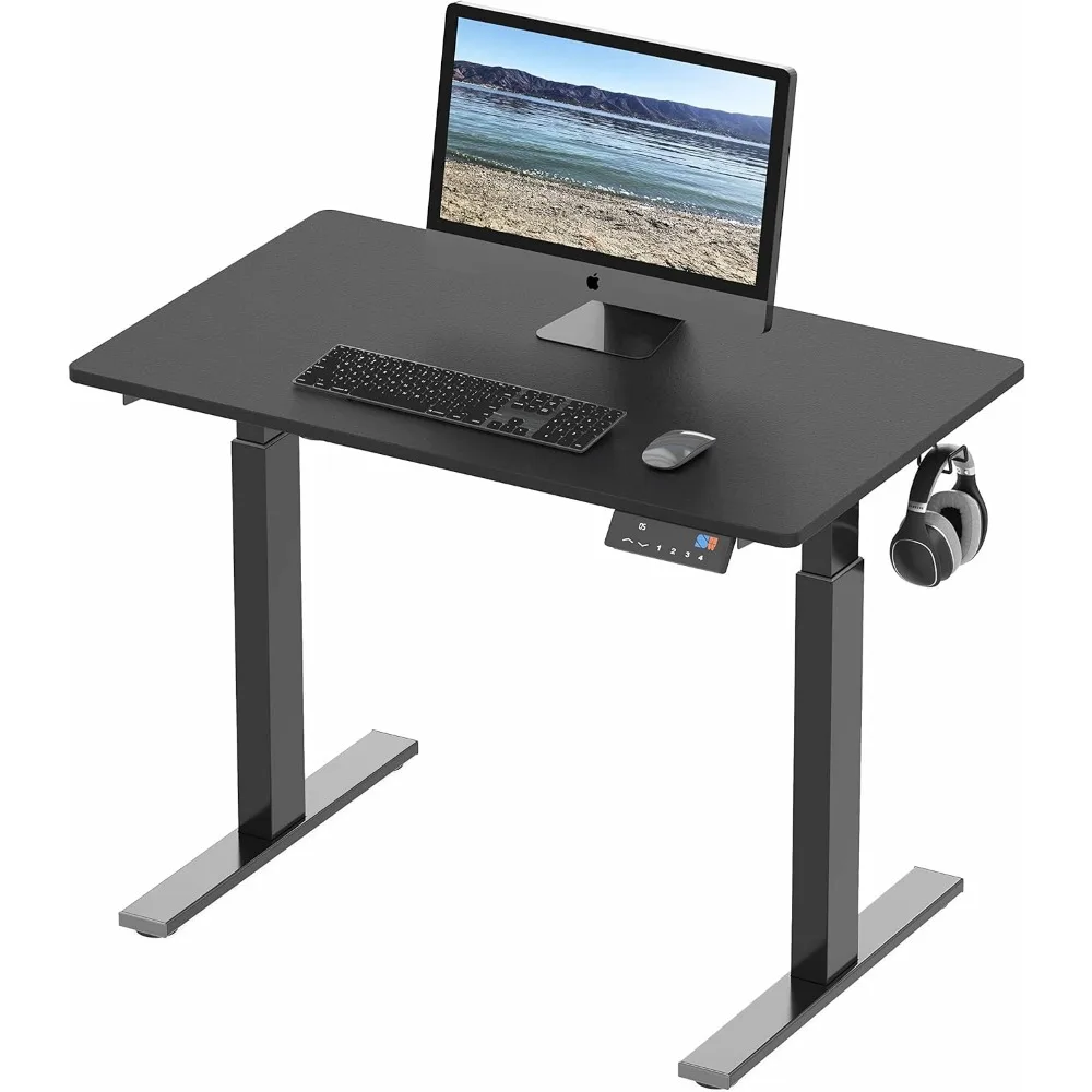 SHW Memory Preset Electric Height Adjustable Standing Desk, 40 x 24 Inches, Black