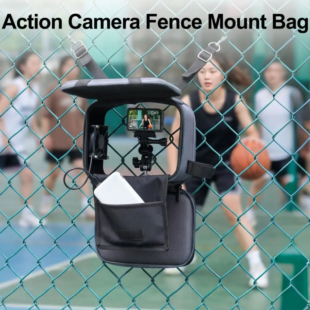 Universal Action Camera Fence-Shooting Cooling Case Fence Mount Camera Bag for DJI Action 6/5/4/Nano/Pocket/Insta360
