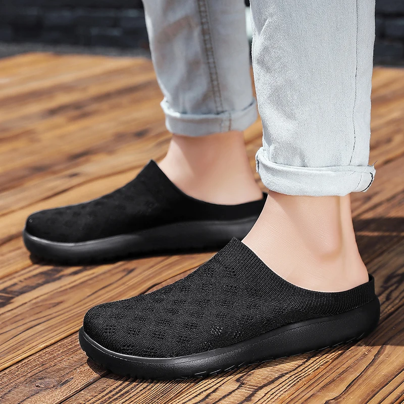 Men's Wide Toe Shoes Baotou Semi-Slippers Men's Summer Thin Net Breathable Soft-Soled Leisure Sports Shoes Outdoor Hiking Shoes image 5
