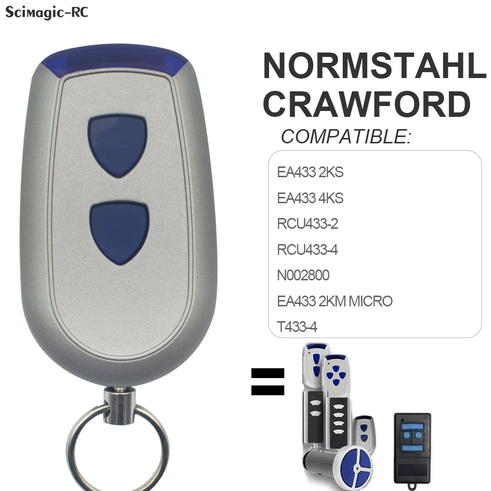 Imagem -02 - Normstahl-controle Remoto para Abridor de Porta de Garagem Crawford Ea433 2ks 4ks Rcu4332 Rcu4334 N002800 T433-4 2km Micro 433mhz 1-20 Pcs