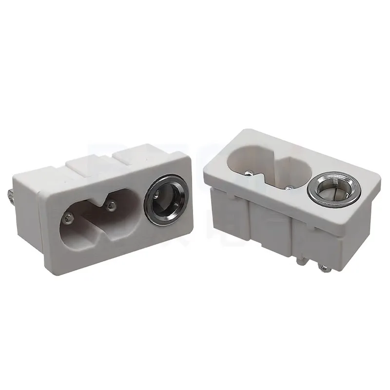 AC Power socket JL-34 Figure 8 with DC three-hole 2-pin power connector Female lunch box Dual AC socket