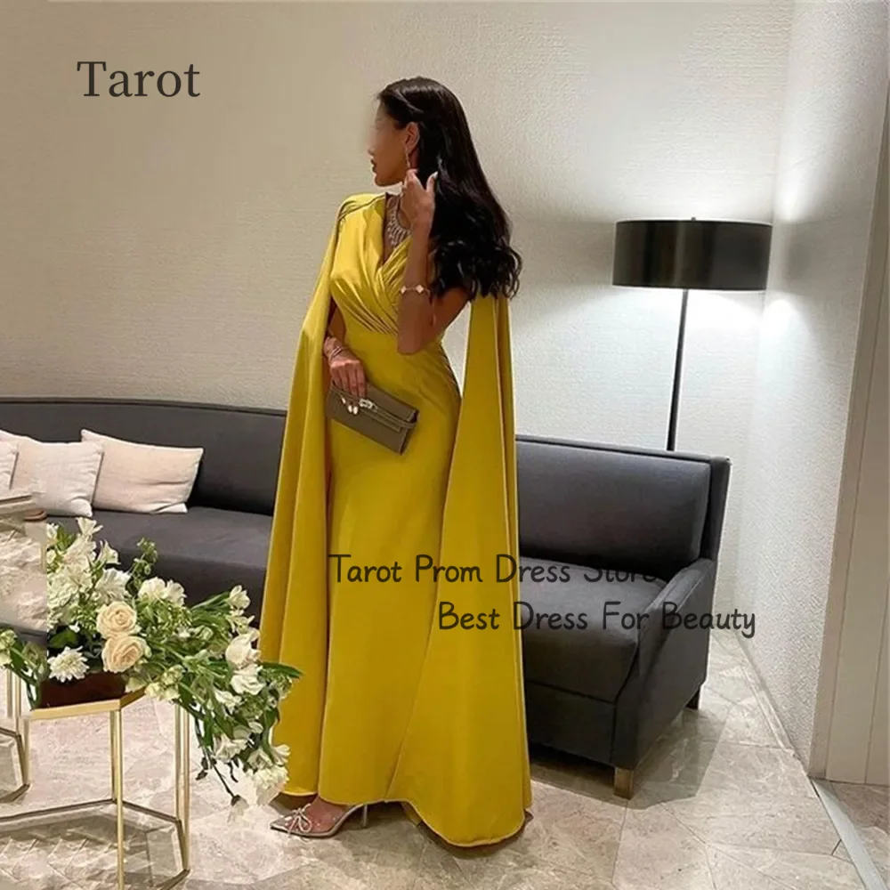 

Tarot Customize Long Sleeves Prom Dresses A Line Ruffle V Neck Tiered Elegant Women Wear Dress 2024 Ankle Length فساتين سهرات