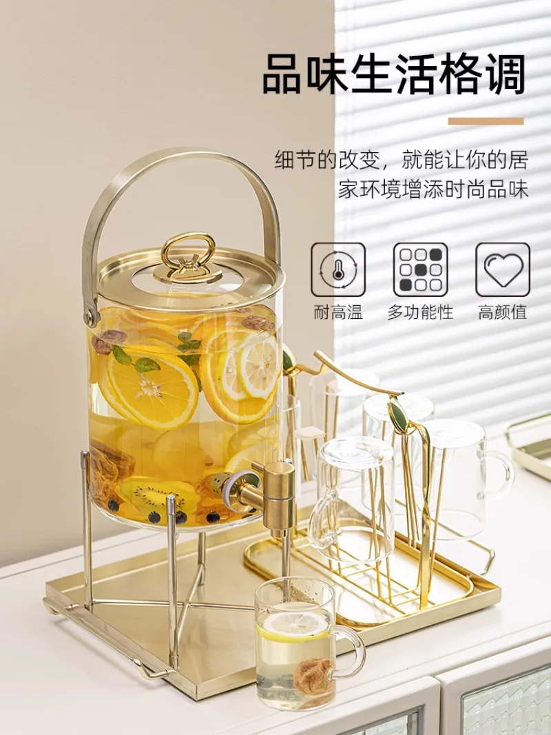 Light Luxury Glass Afternoon Tea Tea Set Fruit Teapot with Faucet Flower Tea Cup Flower Teapot Set Living Room Home