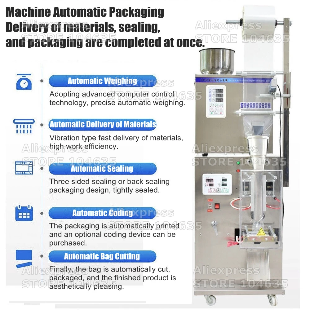 Automatische Lange Verticale Strip Weegmachine Poeder/Korrel Filler 110 V/220 V Kwantitatieve Afdichting Zak Verpakkingsmachine