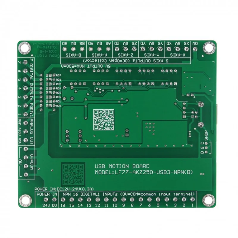 LF77-AKZ250-USB3-NPN 3 Axis Mach3 CNC Motion Controller Mach3 USB Controller For CNC Engraving Machines