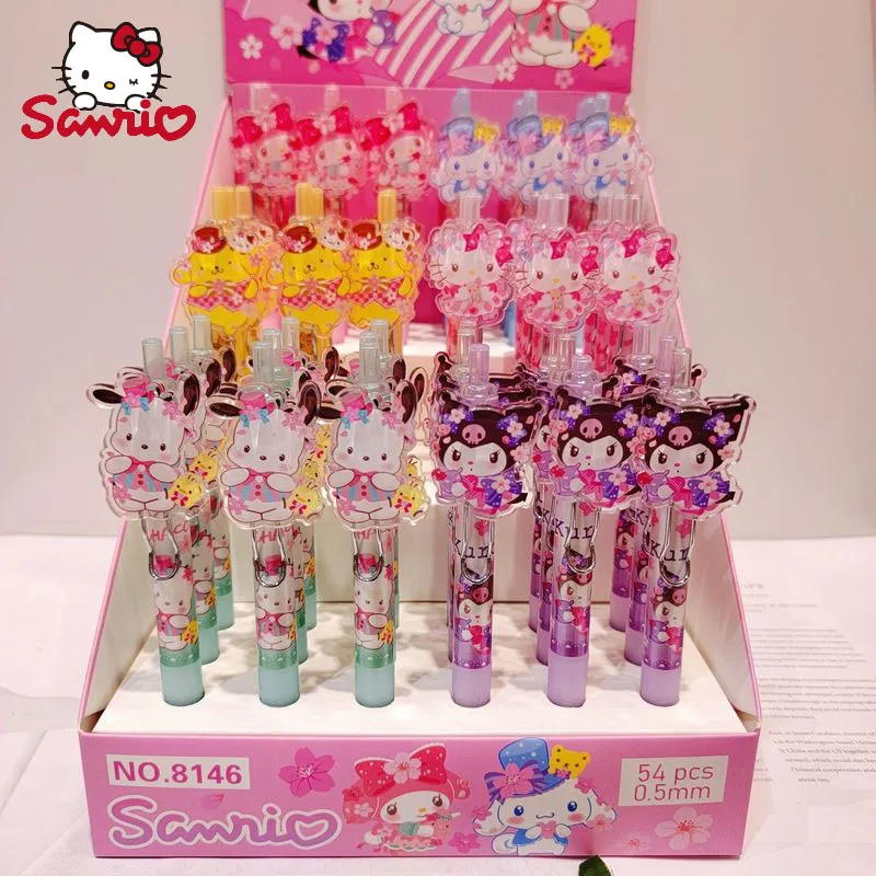 sanrio ola kitty kuromi desenhos animados gel pen patch criativo imprensa caneta assinatura estudante papelaria coracao bonito menina kawaii novo 54 pcs 01