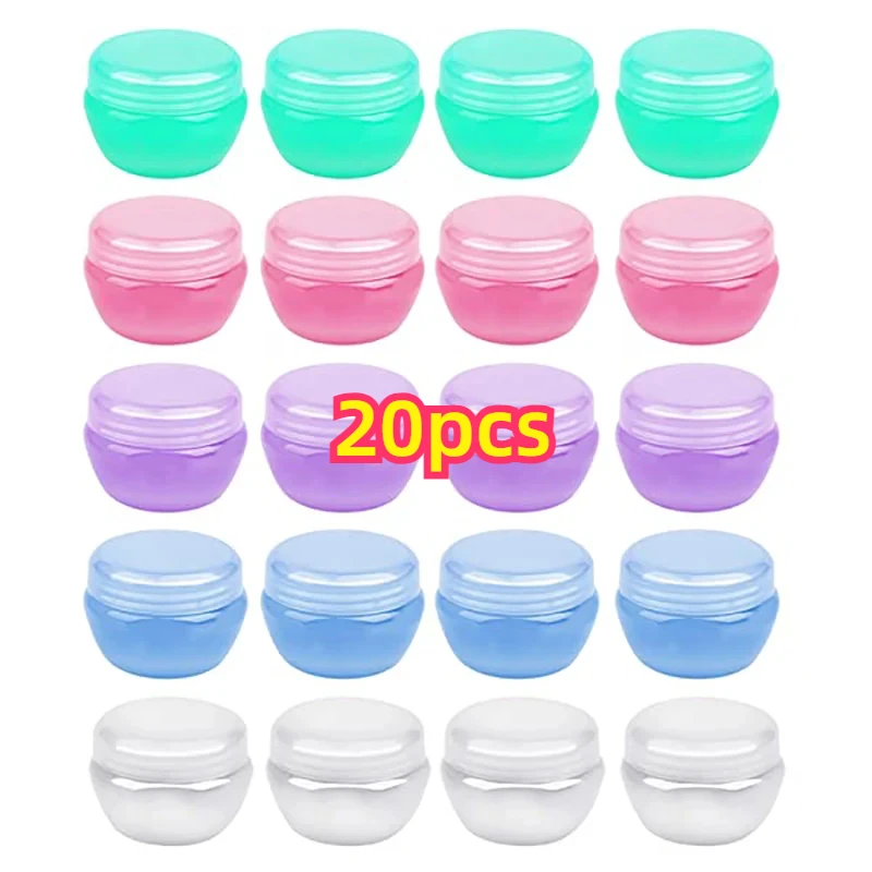 20pcs 5g 10g 20g 30g  Empty Jars Sample Cosmetic Jar Makeup Pots with Inner Lid Plastic Face Cream Sample Travel Containers