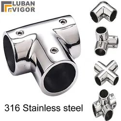 316 Stainless steel tube pipe connector for 22 25 32mm anti-corrosion no rust for Ocean yacht Dock Outdoor awning Tube Fastener