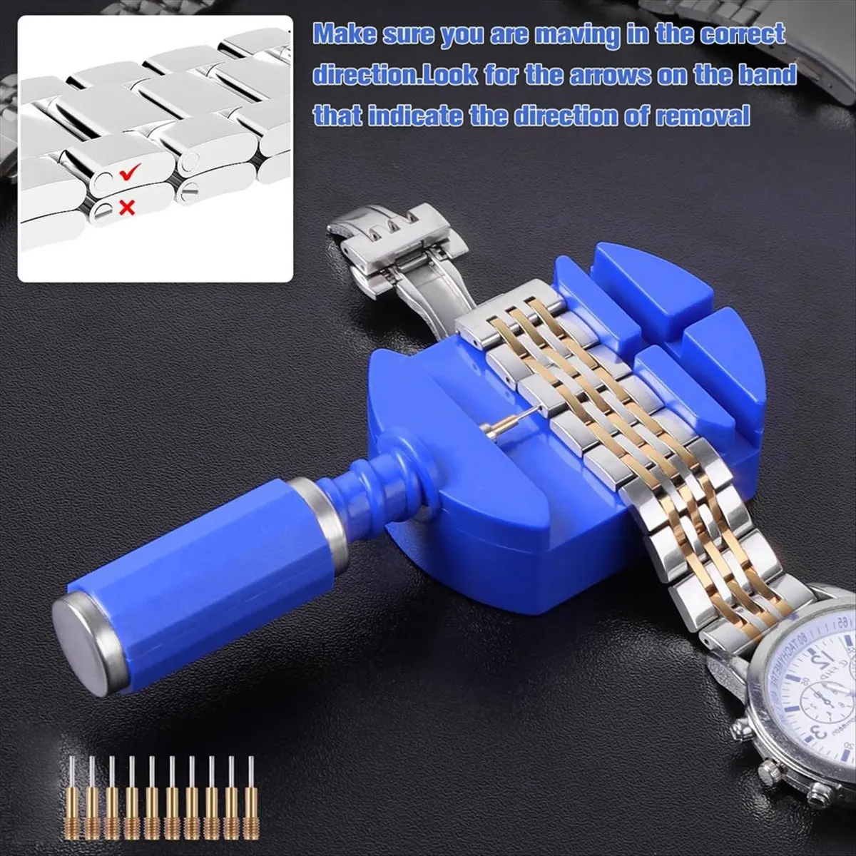 【ABKM】 Watch Link Removal Tool Kit, Watch Band Sizing Tool Kit for Watch Bracelet Adjustment, Watch Pin Removal Tool,