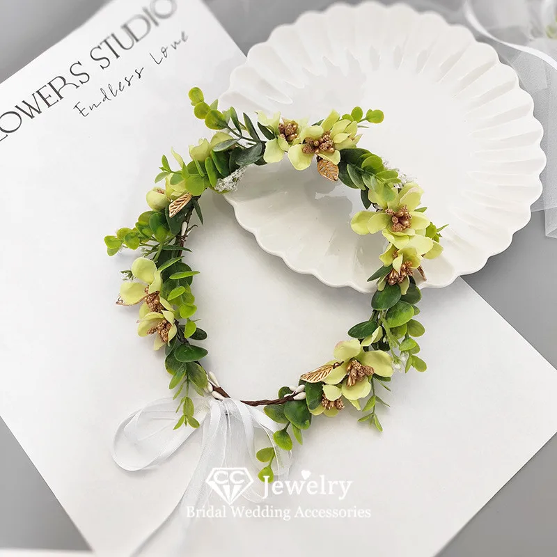 CC Flower Hairbands Women Accessories Wedding Hairwear Bridal Headbands Engagement Hair Ornaments 100% Handmade Wreath Gift 2518