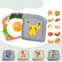 new pokemon Sandwich Containers Lunch Toast Storage Box With Lid Portable Food Storage Reusable Microwave Lunch Sandwich Box