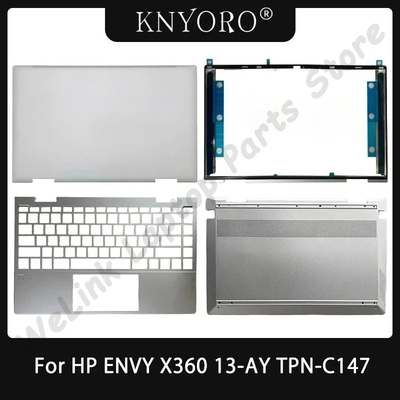 Original New Laptop Case For HP ENVY X360 13-AY TPN-C147 LCD Back Cover Front Bezel Palmrest Upper Cover Lid Bottom Case Silver