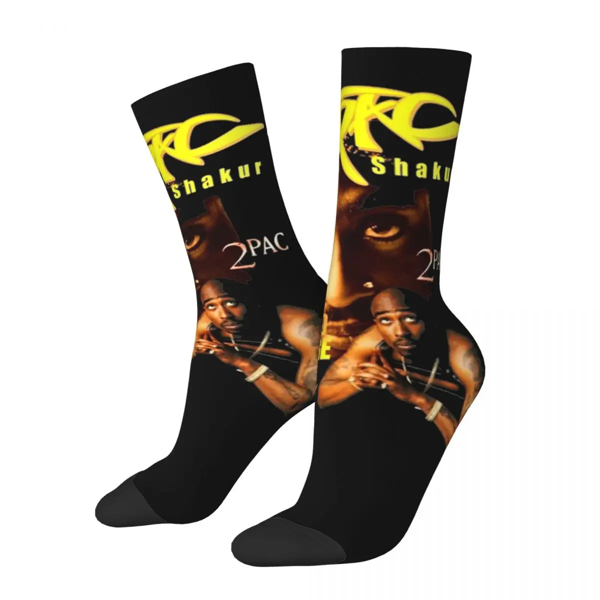 Otoño Invierno diseño loco mujeres hombres Tupac sólo Dios puede juzgarme 90s calcetines Vintage 2pac Hip Hop calcetines de baloncesto antideslizantes