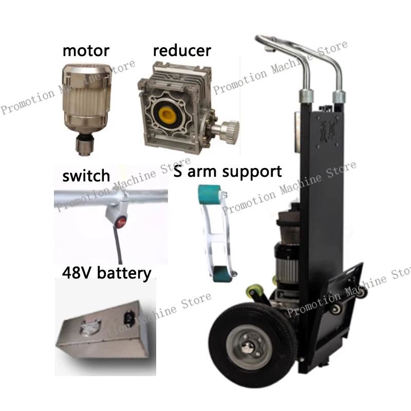 100KG Electric Appliance Stair Climber Hand Truck Working Cart Climb Stairs Truck Trolley Heavy Load Battery Operated Cart