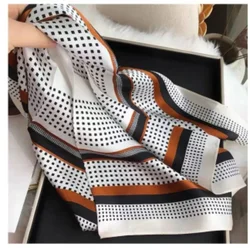 2025 Spring New 70*70cm Square Scarf Women Outdoor Hair Decorate Small Headband Scarf Luxury Soft Square Scarf Lady Hijab