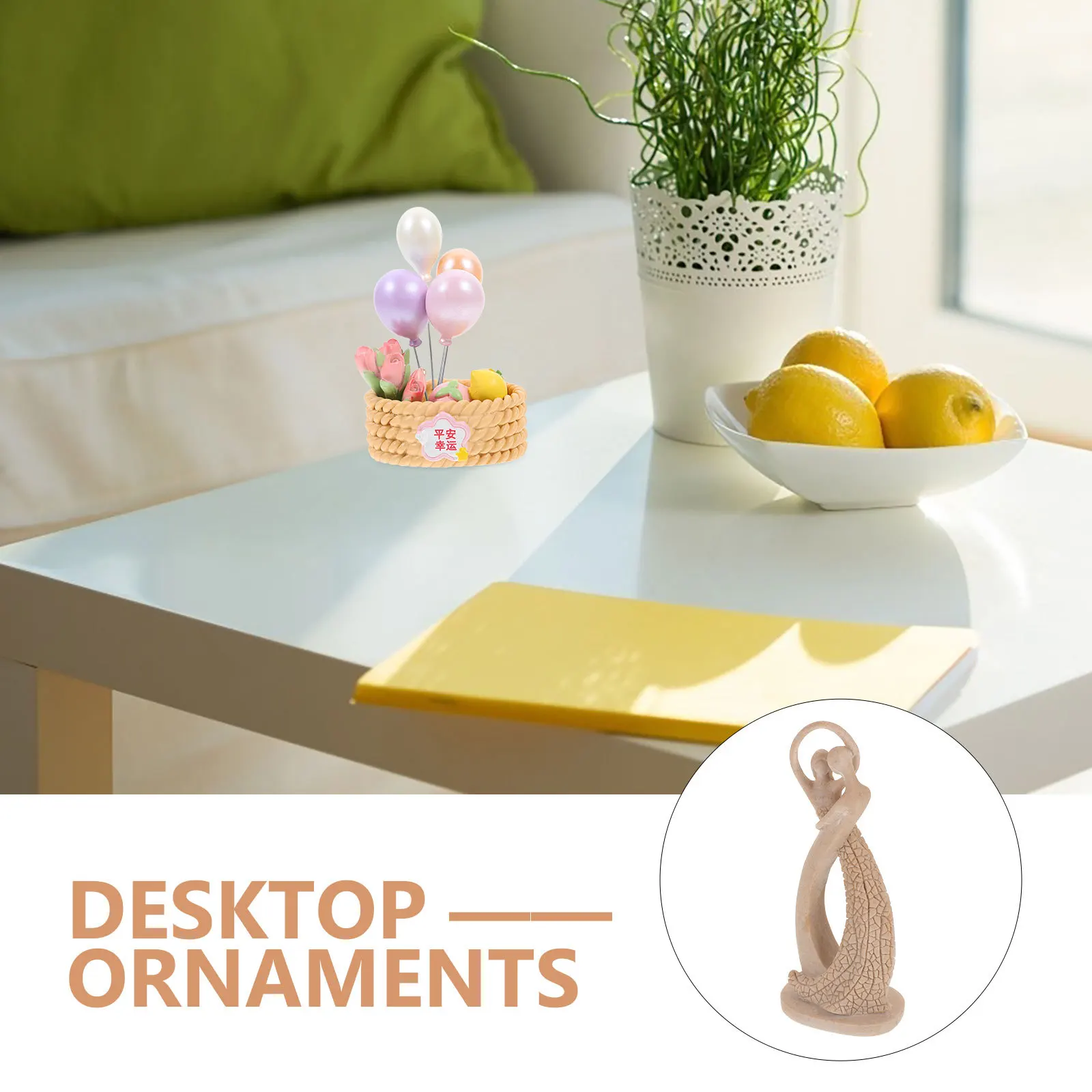 

Artificial Potted Tulip Balloon Flower Basket Decor for Desktop Lifelike Simulation Bonsai Fake Tulip Ornament Home Office