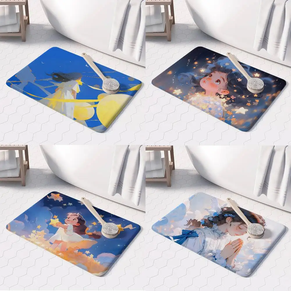 

Star Girl Floor Mat Printed Large Carpets Room And Bedroom Carpets Bathroom Anti Slip Door MATS Small Carpets